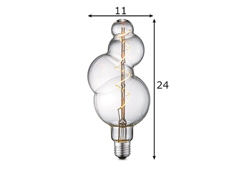 LED lamp BUBBLE klaar, D11xH24 cm, 4W, E27, 2200K
