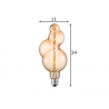 LED lamp BUBBLE merevaik, D11xH24 cm, 4W, E27, 2200K