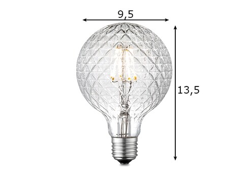 LED lamp DECO klaar, D9,5xH13,5 cm, 4W, E27, 3000K