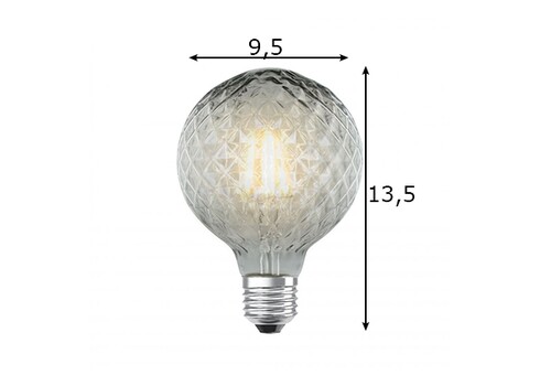 LED lamp DECO suitshall, D9,5xH13,5 cm, 4W, E27, 2700K