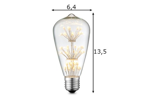 LED lamp CRYSTAL klaar, D6,4xH8,9 cm, 1,5W, E27, 2300K
