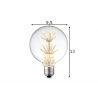 LED lamp CRYSTAL klaar, D9,5xH13 cm, 1,5W, E27, 2300K