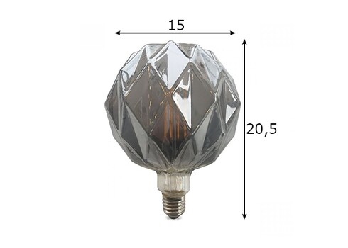 LED lamp DECO SMOKE suitshall, D15xH20,5 cm, 4W, E27, 2700K