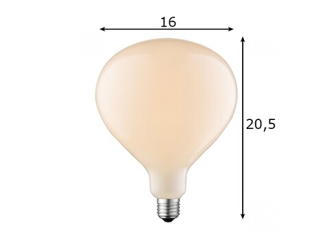 LED lamp MILKY valge, D16xH20,5 cm, 6W, E27, 2700K