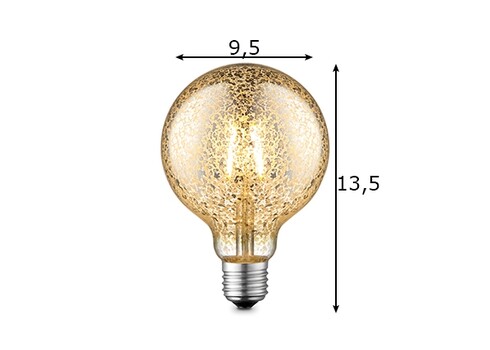 LED lamp DECO hõbe-kuldne, D9,5xH13,5 cm, 4W, E27, 2700K