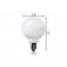 LED lamp ROUND valge, D8xH11,2 cm, 8,5W, E27, 2700K