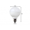LED lamp ROUND valge, D7,5xH11 cm, 8,5W, E27, 2700K, reguleeritav