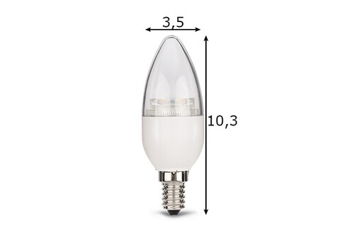 LED lamp CANDLE valge, D4xH10 cm, 5,7W, E14, 2700K, reguleeritav