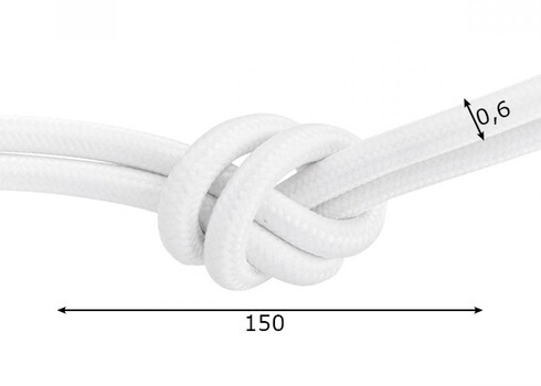 Tekstiilkaabel FABRIC valge, D0,6x150 cm