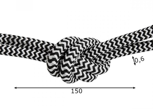 Tekstiilkaabel FABRIC must / valge, D0,6x150 cm
