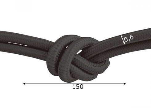 Tekstiilkaabel FABRIC antratsiit, D0,6x150 cm
