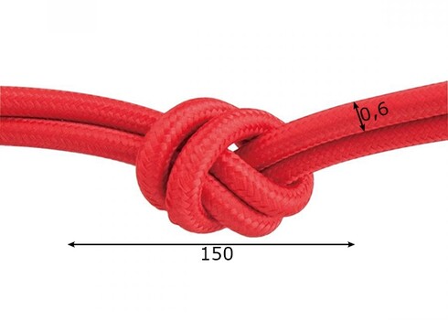 Tekstiilkaabel FABRIC punane, D0,6x150 cm