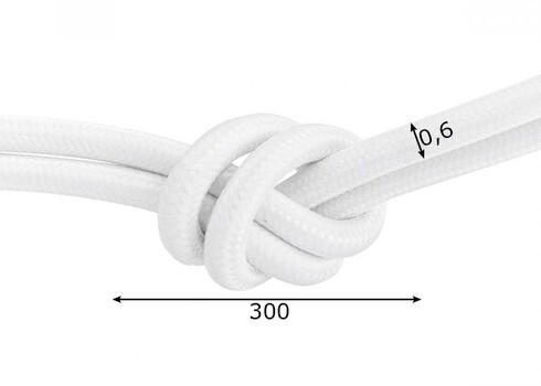 Tekstiilkaabel FABRIC valge, D0,6x300 cm