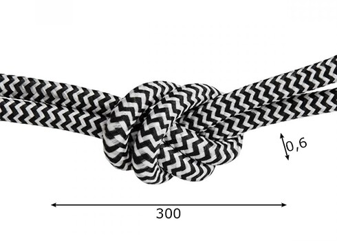 Tekstiilkaabel FABRIC must / valge, D0,6x300 cm