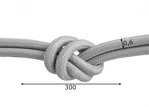 Tekstiilkaabel FABRIC hõbe, D0,6x300 cm