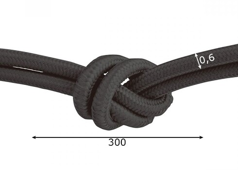 Tekstiilkaabel FABRIC antratsiit, D0,6x300 cm