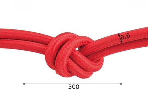 Tekstiilkaabel FABRIC punane, D0,6x300 cm