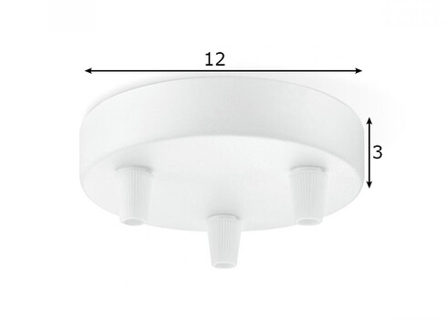 Rosett METAL valge, D12xH3 cm