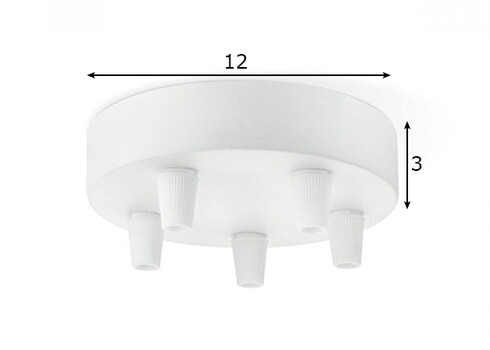 Rosett METAL valge, D12xH3 cm