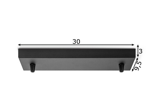 Rosett METAL must, 30x9,5xH3 cm