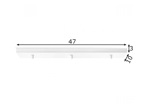 Rosett METAL valge, 47x10xH3 cm