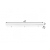 Rosett METAL valge, 47x10xH3 cm