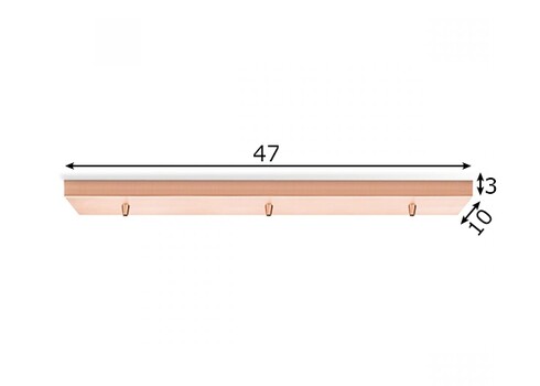 Rosett METAL vask, 47x10xH3 cm