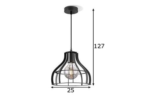 Rippvalgusti BLANK must, D25xH127 cm