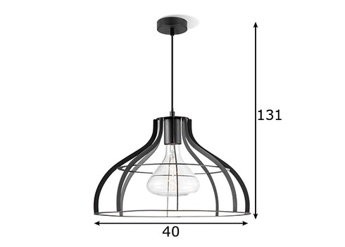 Rippvalgusti BLANK must, D40xH131 cm