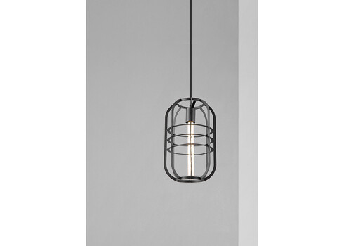 Rippvalgusti NERO must, D24xH141 cm, E27