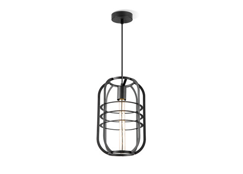 Rippvalgusti NERO must, D24xH141 cm, E27