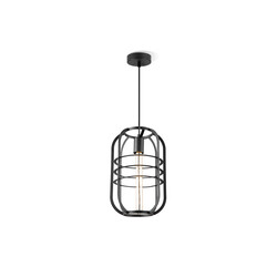Rippvalgusti NERO must, D24xH141 cm, E27