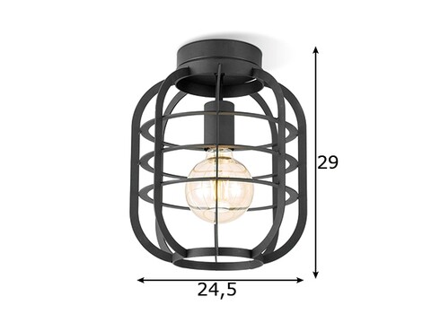 Laevalgusti NERO must, D24,5xH29 cm, E27