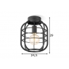 Laevalgusti NERO must, D24,5xH29 cm, E27