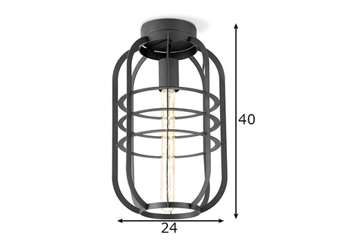 Laevalgusti NERO must, D24xH40 cm, E27