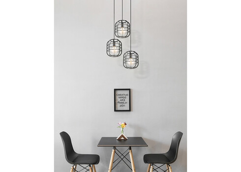 Rippvalgusti NERO must, D49xH180 cm, E27