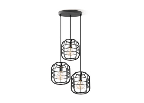 Rippvalgusti NERO must, D49xH180 cm, E27