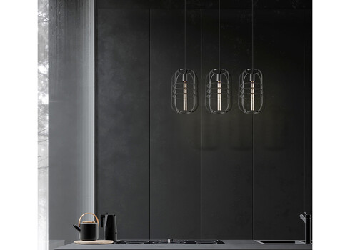 Rippvalgusti NERO must, D120xH141 cm, E27