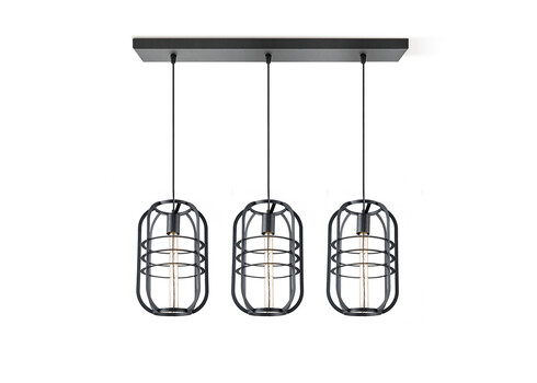 Rippvalgusti NERO must, D120xH141 cm, E27