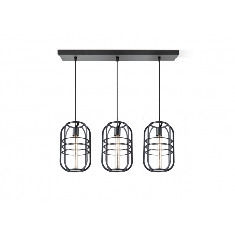 Rippvalgusti NERO must, D120xH141 cm, E27