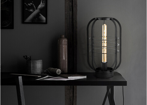 Lauavalgusti NERO must, D24xH40 cm, E27