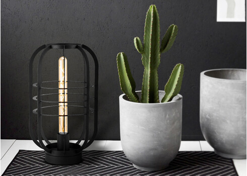 Lauavalgusti NERO must, D24xH40 cm, E27