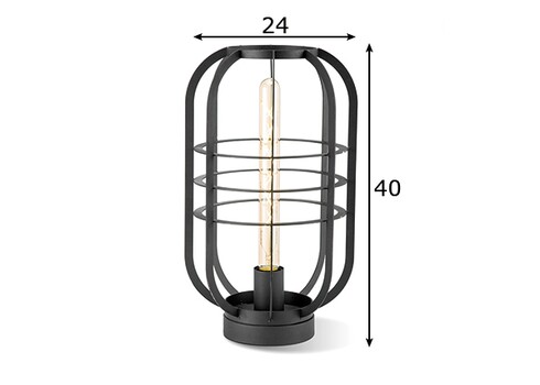 Lauavalgusti NERO must, D24xH40 cm, E27