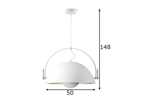 Rippvalgusti FABRIQ valge, D50xH148 cm, E27