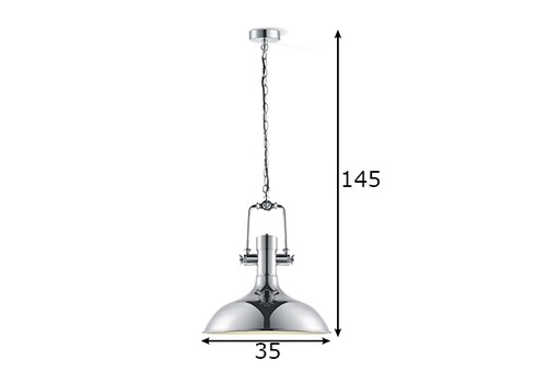 Rippvalgusti DOME kroom, D35xH145 cm, E27