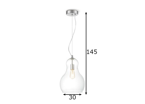 Rippvalgusti BELLO klaar, D30xH145 cm, E27