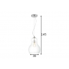 Rippvalgusti BELLO klaar, D30xH145 cm, E27