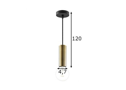 Rippvalgusti SAGA messing, D4,7xH120 cm, E27