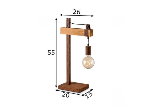 Lauavalgusti DENTON puit, 15x26xH55 cm