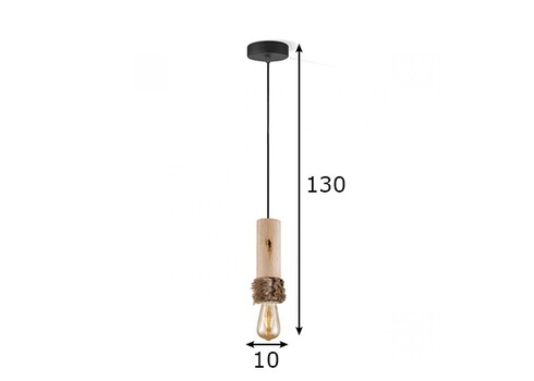 Rippvalgusti FURDY puit, D10xH30, E27